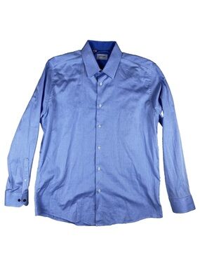 Duchamp London Mens Slim Fit Blue 17 43 XL Formal Button Up Shirt Wedding Dinner